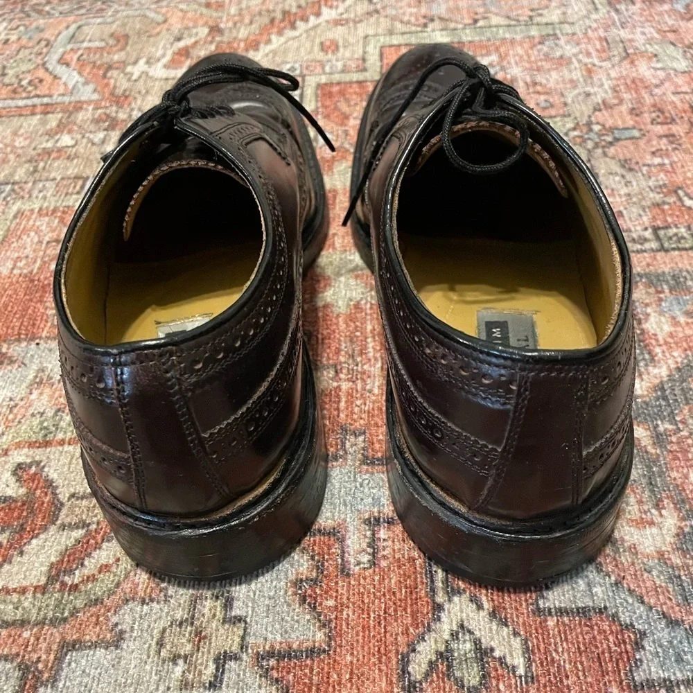 Vintage Florsheim Imperial Dark Brown Long Wing Sz 9D